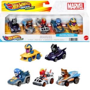 NIB Hot Wheels 2023 Marvel RACER VERSE Set‎ - Captain America, Panther toy cars